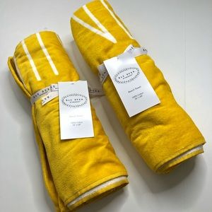Rae Dunn Set 2 Hello Sunshine Yellow Beach Towels